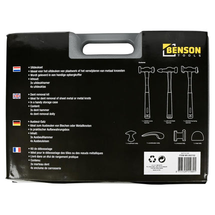 Benson Uitdeukset - 8-delig - Glasvezel Handvatten - Inclusief Opbergkoffer