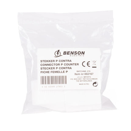 Benson Platte Euro Contrastekker – Wit – 2.5 Ampère – Type C