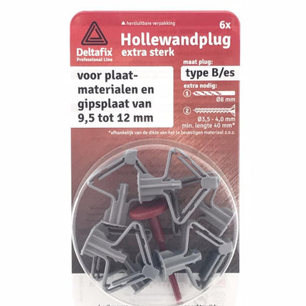 Deltafix Hollewandpluggen – 3.5/4.0 x 40 mm – 6 stuks – Nylon