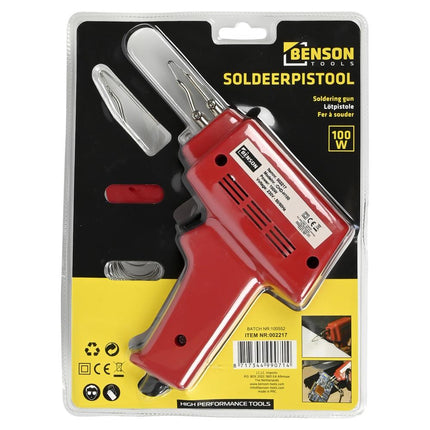 Benson Elektrisch Soldeerpistool - 100W - Inclusief Soldeertin & Pasta