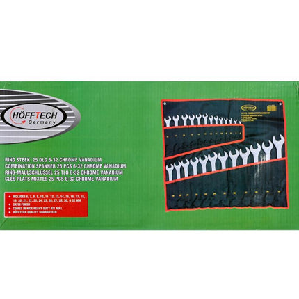 Hofftech Ring-steeksleutelset - 25-delig - 6 t/m 32 mm - Chroom-Vanadiumstaal