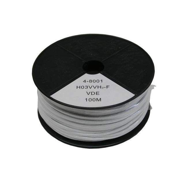 Dealzzz Stroomkabel Ovaal - 2 x 0.75 mm² - 100 meter - Wit - PVC