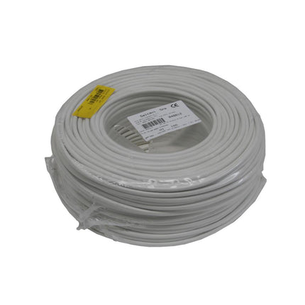 Dealzzz Stroomkabel Rond - 2 x 0.75 mm² - 100 meter - Wit - PVC