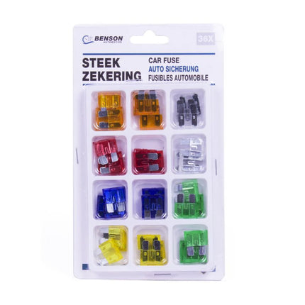 Benson Auto Steekzekeringen Set – 36-delig – 5A t/m 30A – Universele Bescherming