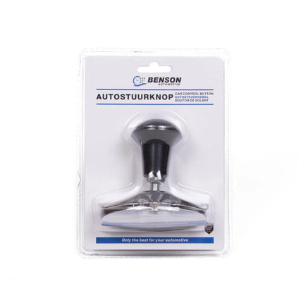 Benson Universele Stuurknop – 360° Draaibaar – Metaal & Chroom – Voor Tractor en Machine