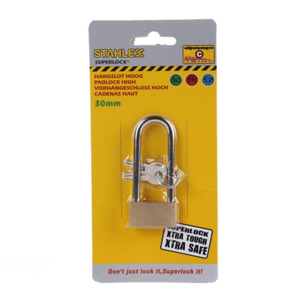Stahlex Hoog Hangslot – 30 mm – Gelijksluitend – Gehard Staal
