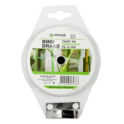Benson Binddraad op Rol - 100 Meter - Groen - Inclusief Afknipmesje