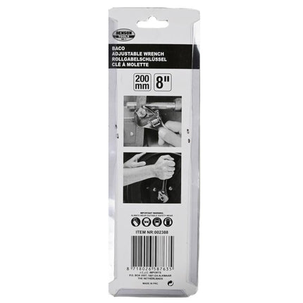Benson Verstelbare Moersleutel - 8" (20 cm) - Staal - Duurzaam en Veelzijdig