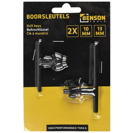 Benson Boorkopsleutel Set - 2-delig - Voor 10 mm & 13 mm Boorkoppen