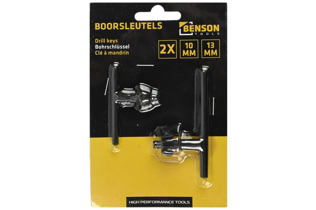 Benson Boorkopsleutel Set - 2-delig - Voor 10 mm & 13 mm Boorkoppen