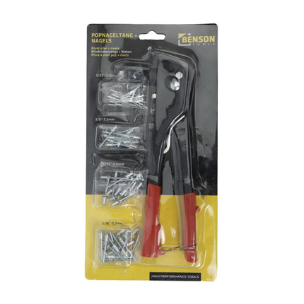 Benson Popnageltang Set - Inclusief 60 Popnagels - 4 Maten - Lichtgewicht