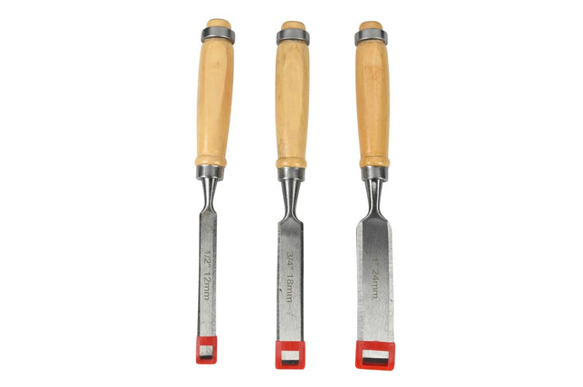 Benson Houtbeitelset - 3-delig - 12, 18 & 24 mm - Lotus Houten Greep
