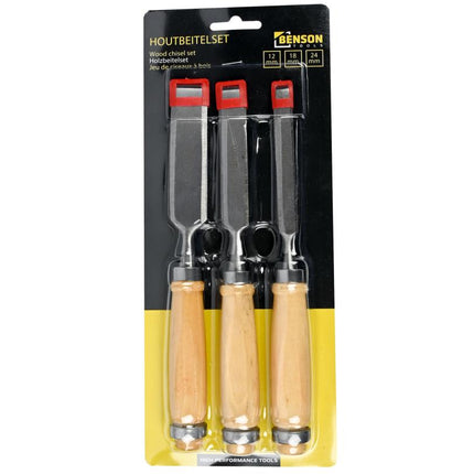 Benson Houtbeitelset - 3-delig - 12, 18 & 24 mm - Lotus Houten Greep