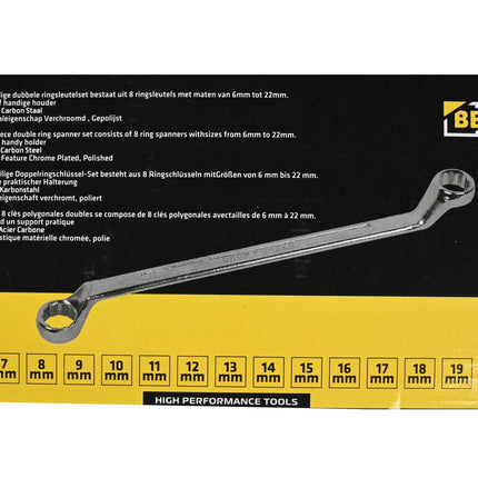 Benson Ringsleutelset - 6-delig - 6 mm t/m 17 mm - Chroom-Vanadiumstaal