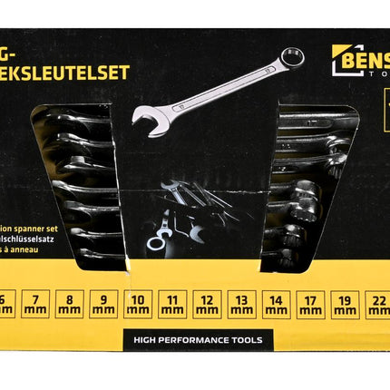 Benson Ring-steeksleutelset - 12-delig - 6 t/m 22 mm - Hoogwaardig Staal