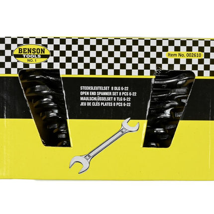 Benson Steeksleutelset - 8-delig - 8 t/m 19 mm - Inclusief Handige Houder
