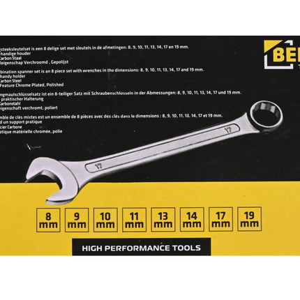 Benson Ring-steeksleutelset - 8-delig - 8 t/m 19 mm - Inclusief Houder