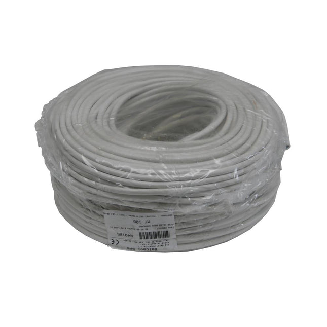 Dealzzz Stroomkabel Rond - 3 x 1.00 mm² - 100 meter - Wit - PVC