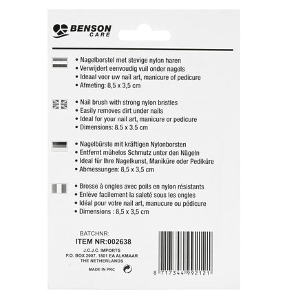 Benson Nagelborstel Set – 2 Stuks – Met Handvat – 8 cm