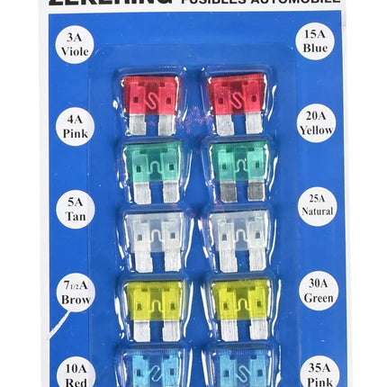 Benson Auto Steekzekeringen Set – 10-delig – 3A t/m 30A – Universeel