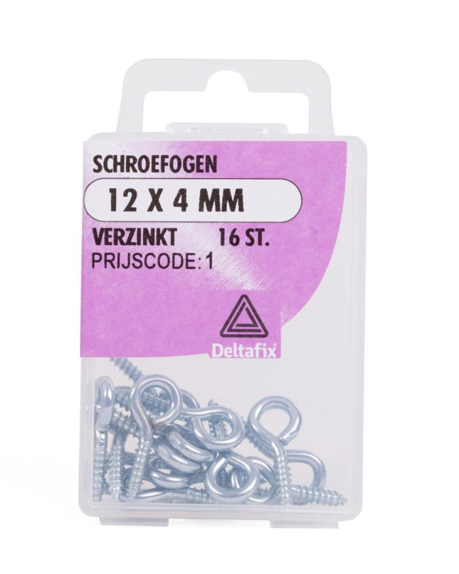Deltafix Schroefogen – 12 x 4 mm – 12 stuks – Verzinkt