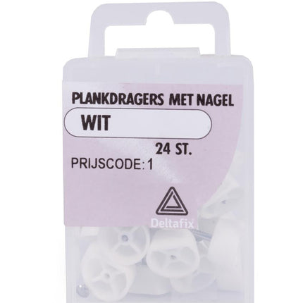 Deltafix Plankdragers met Nagels – Wit – Set van 24