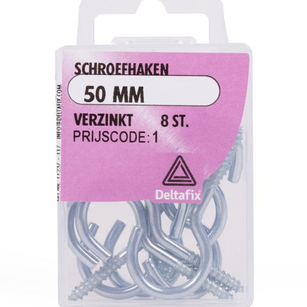 Deltafix Schroefhaken – 50 mm – 20 stuks – Verzinkt