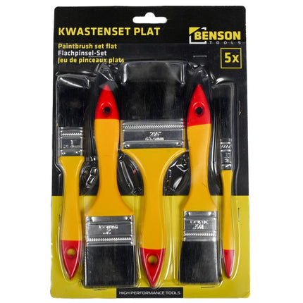 Benson Verfkwastenset Plat 5-delig - Diverse Maten - Voor 2-Componenten