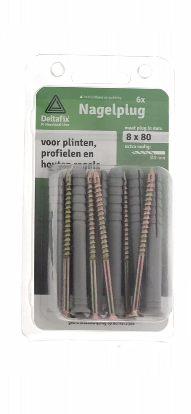 Deltafix Slagpluggen – 8 x 80 mm – 25 stuks – Verzinkt