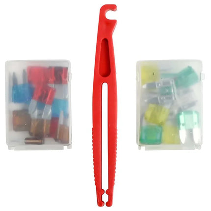 Benson Mini-Steekzekeringen Set – 25-delig – Inclusief Zekeringtrekker – 5A t/m 30A