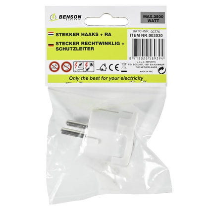 Benson Haakse Randaardestekker – Wit – 3500 Watt