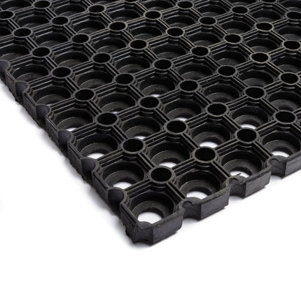 Benson Rubberen Ringmat - 40 x 60 cm - Anti-slip & Waterbestendig - Zwart