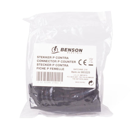 Benson Platte Euro Contrastekker – Zwart – 2.5 Ampère – Type C