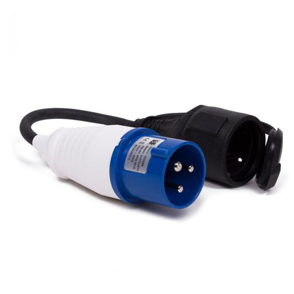 Benson Camping Adapter CEE 16A Mannetje naar Schuko Contrastekker – IP44