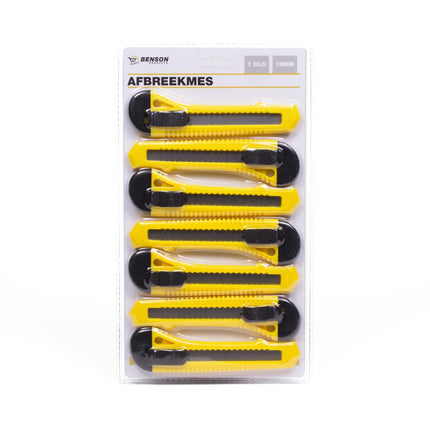 Benson Afbreekmessen Set - 18 mm - 7-delig - Ergonomisch & Krachtig