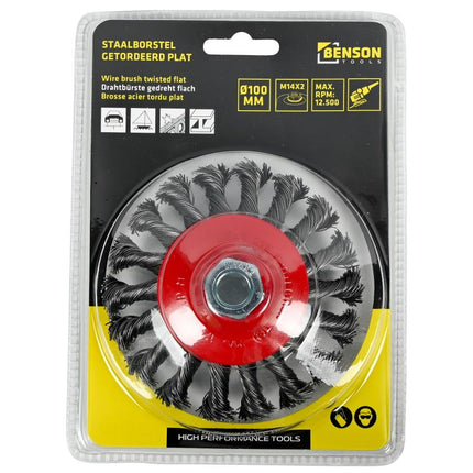 Benson Kegelborstel / Staalborstel – Ø 100 mm – Getordeerd Staal – M14