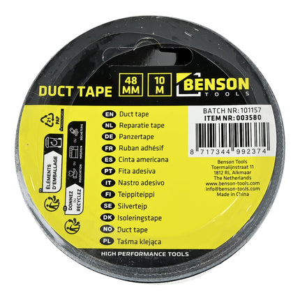 Benson Reparatietape - 48 mm x 10 m - Zwart - Lucht- en Waterdicht