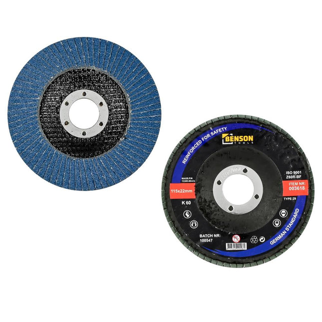 Benson Lamellenschijf Ø 115 mm – Korrel 60 – Set van 5 stuks