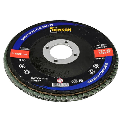 Benson Lamellenschijf Ø 115 mm – Korrel 60 – Set van 5 stuks