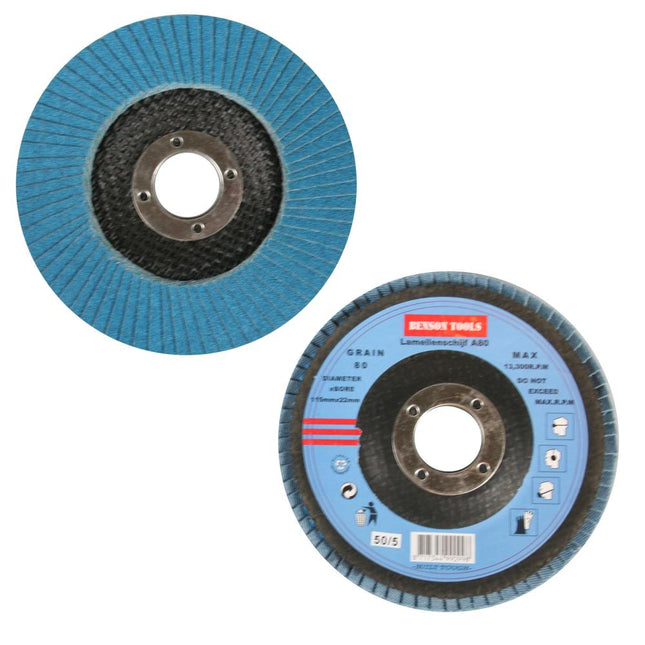 Benson Lamellenschijf Ø 115 mm – Korrel 80 – Set van 5 stuks