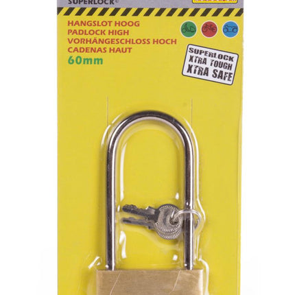Stahlex Hoog Hangslot – 60 mm – Superlock – Veiligheidscategorie C – 3 Sleutels