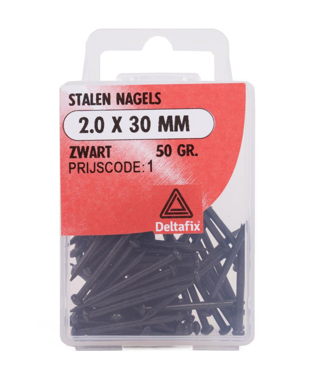 Deltafix Stalen Nagels – Zwart – 2.0 x 40 mm