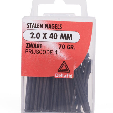 Benson Stalen Nagels – Zwart – 2.0 x 40 mm