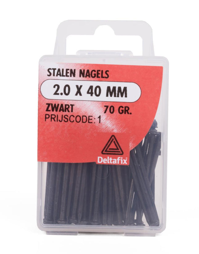Benson Stalen Nagels – Zwart – 2.0 x 40 mm