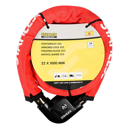 Stahlex Pantserslot 555 - 100 cm - 22 mm - Rood - Gehard Staal