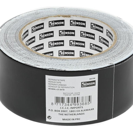 Benson Reparatietape - 48 mm x 25 m - Space Zwart - Sterk & Waterproof
