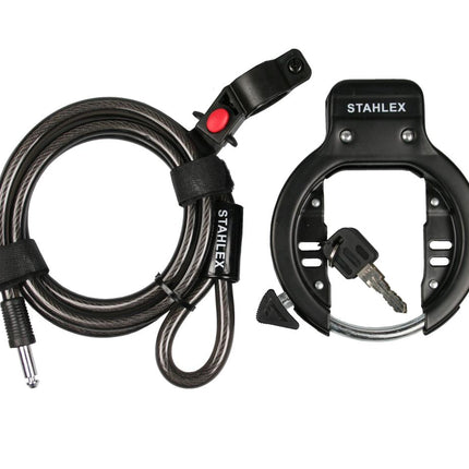Stahlex Ringslot Urbanlock + Insteekkabel - 8 mm Pin - Zwart