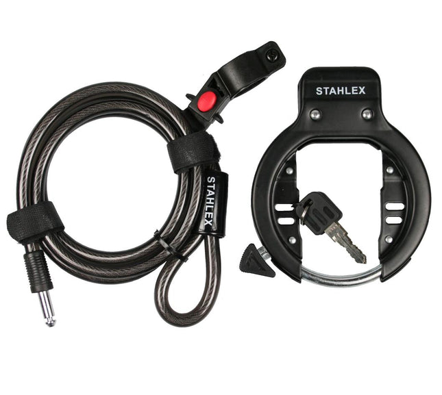 Stahlex Ringslot Urbanlock + Insteekkabel - 8 mm Pin - Zwart