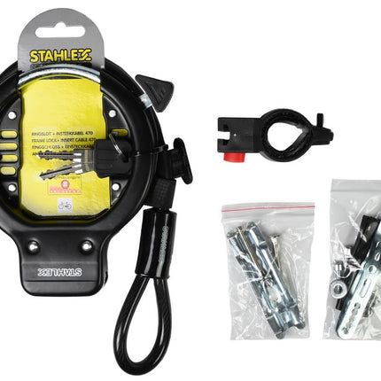 Stahlex Ringslot Urbanlock + Insteekkabel - 8 mm Pin - Zwart