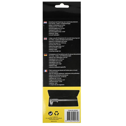 Benson Schuifmaat – 150 mm – Metaal – 0,01 mm Nauwkeurig – Inclusief Opbergbox